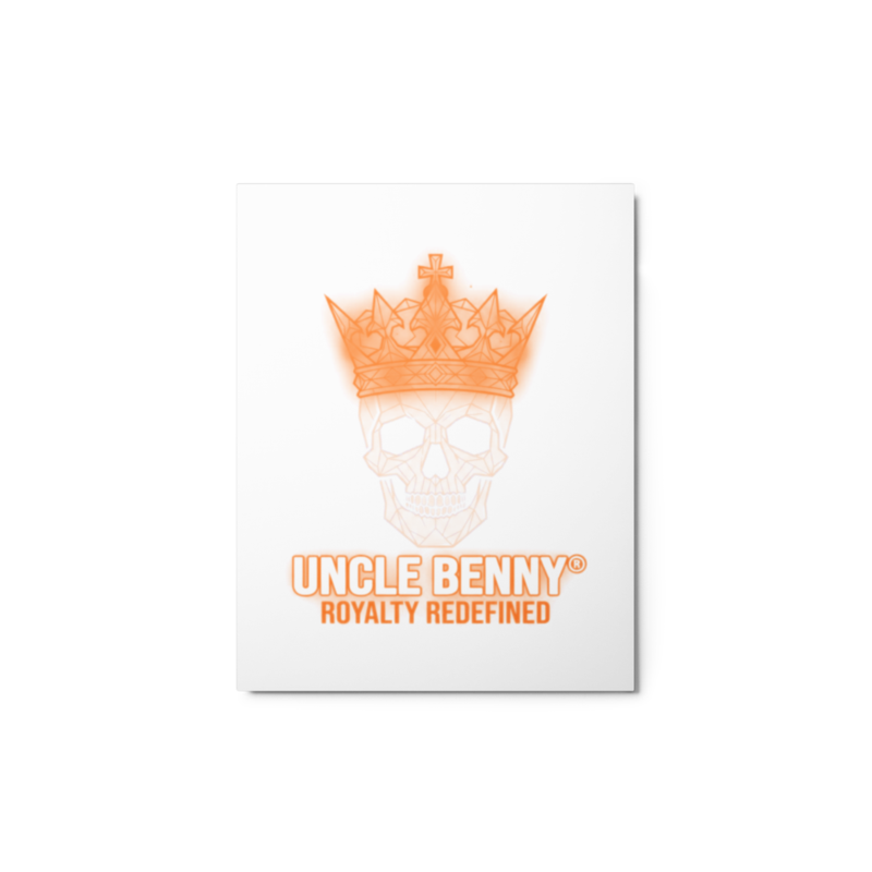 Uncle Benny ® Skull Crown II Metal Print Neon Orange EST. 2020