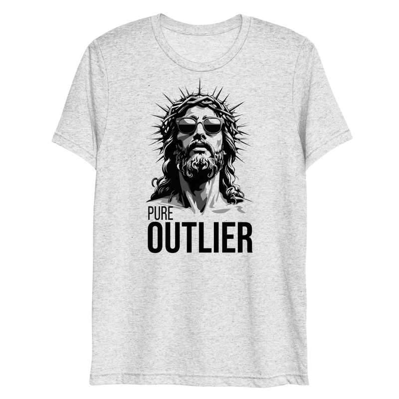 PURE OUTLIER Signature Tee – XS, White Fleck Triblend