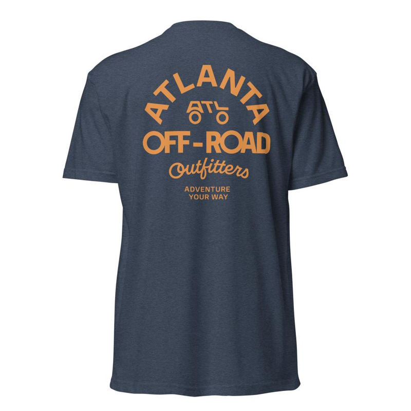 Brand Mark T-shirt  (F/R) - ORANGE Logo – XL, Midnight Navy
