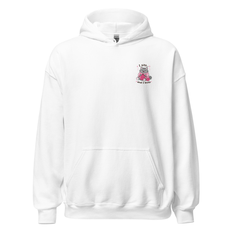 Grey Cat Knitting Hoodie – 3XL, White
