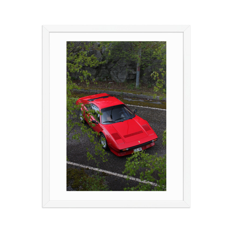 Ferrari 308 GTB QV - Framed print of the Stallion (in)