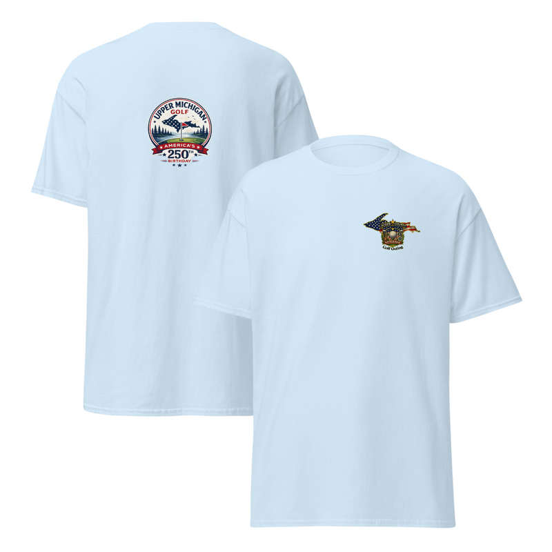 Alger County veteran's Golf Outing Logo #6 Unisex classic tee – S, Light Blue