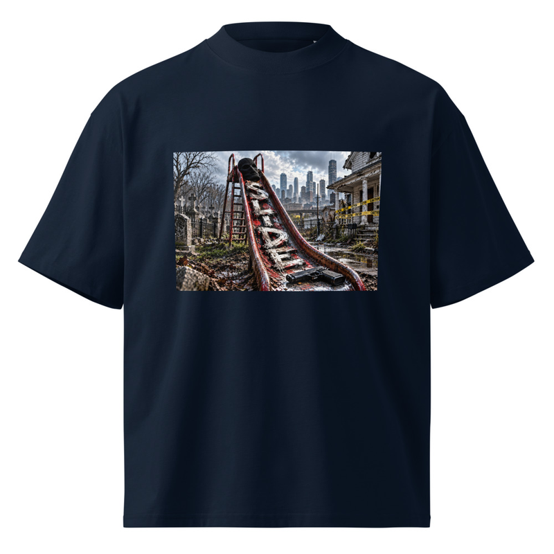 Unisex organic oversized high neck t-shirt