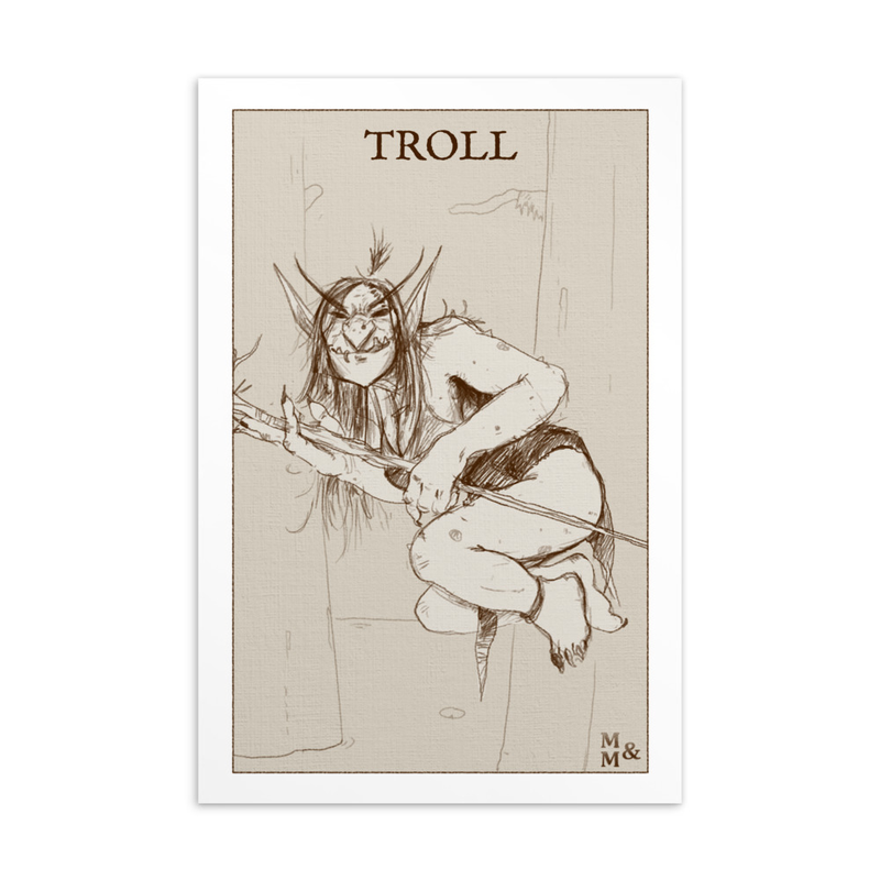Illustrated Card: Troll Female