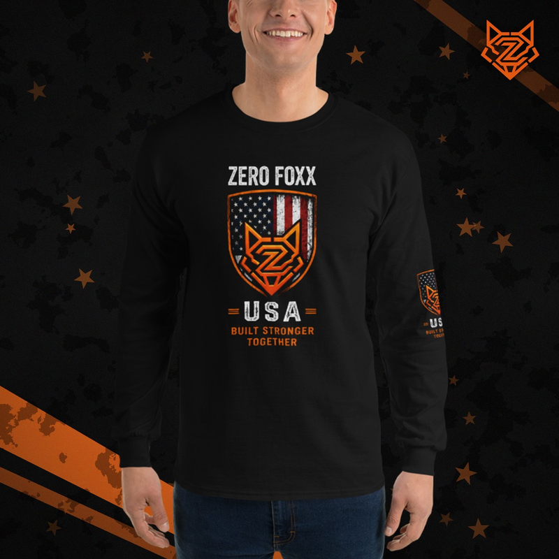 American Flag — Stronger Together Shield | Long Sleeve Shirt — Front