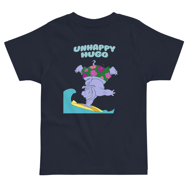 Unhappy Hugo Surfing T-Shirt for Preschoolers – 2, Navy
