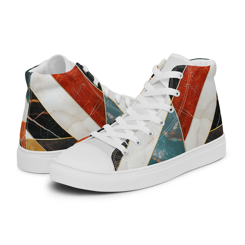 Midcentury Marble Women’s high top canvas shoes