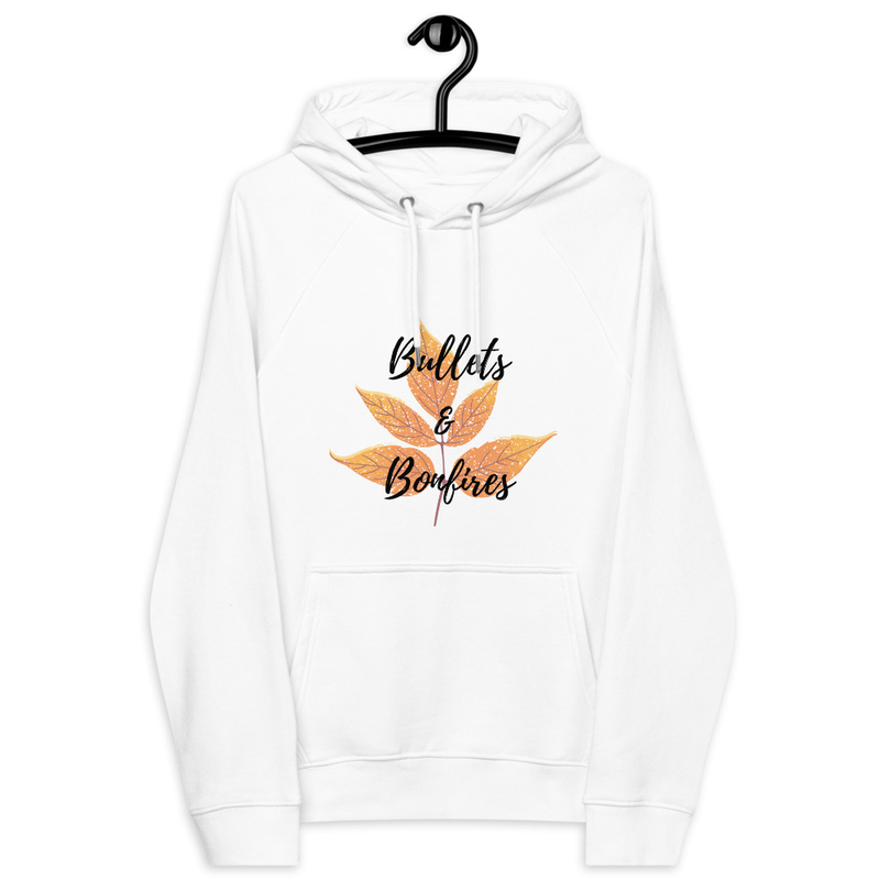 Bullets & Bonfires Fall Leaf Two-Sided Unisex eco raglan hoodie