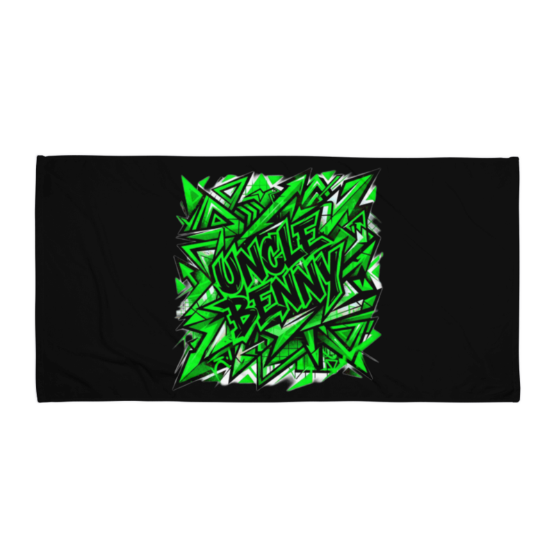 Uncle Benny ® Crown & Geometric Towel Neon Green EST. 2020