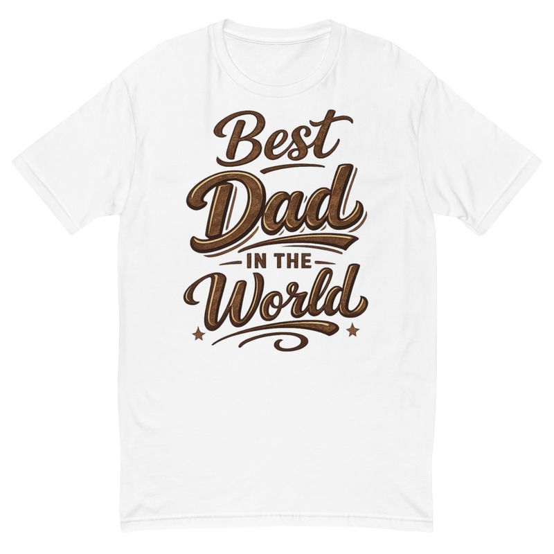 Best Dad Fitted White Tshirt