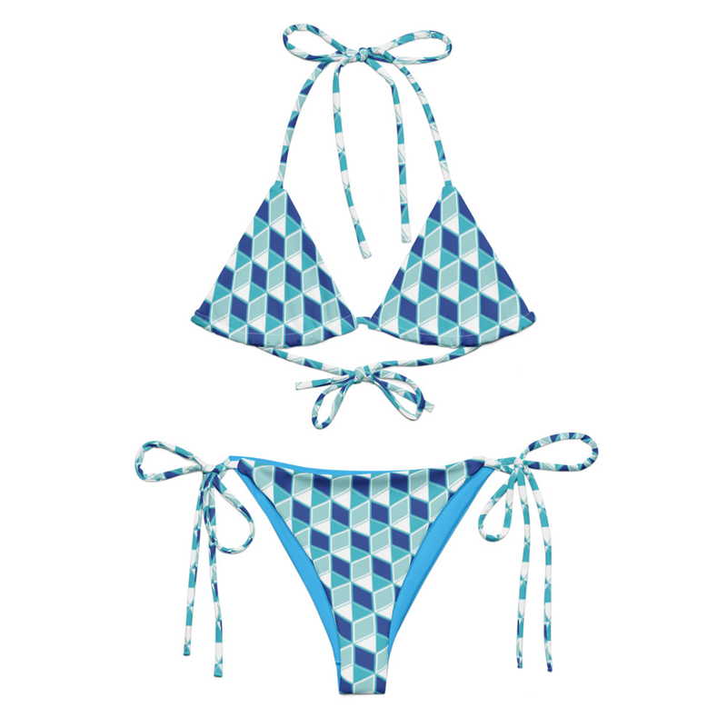 All-over print recycled string bikini