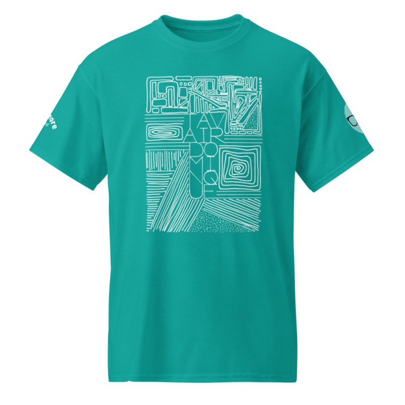 Stacked Name Design Inverted + Sleeve Logos - T-Shirt