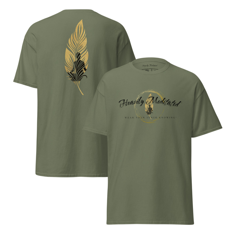 Unisex Soft Tee - Heavily Meditated™️ Reflections – S, Military Green