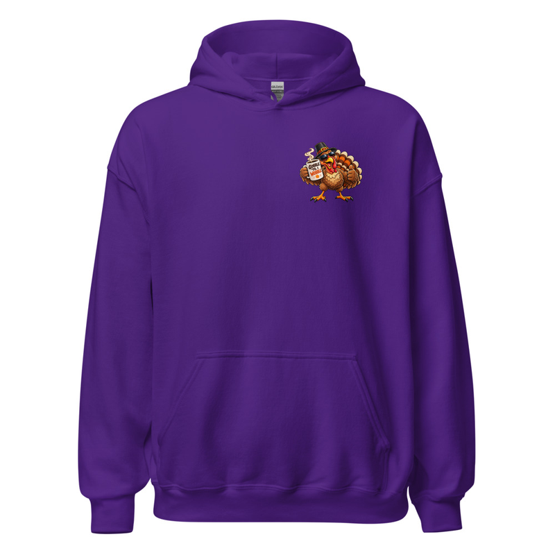 Cool Coffee Turkey Cheers Unisex Hoodie – XL, Purple