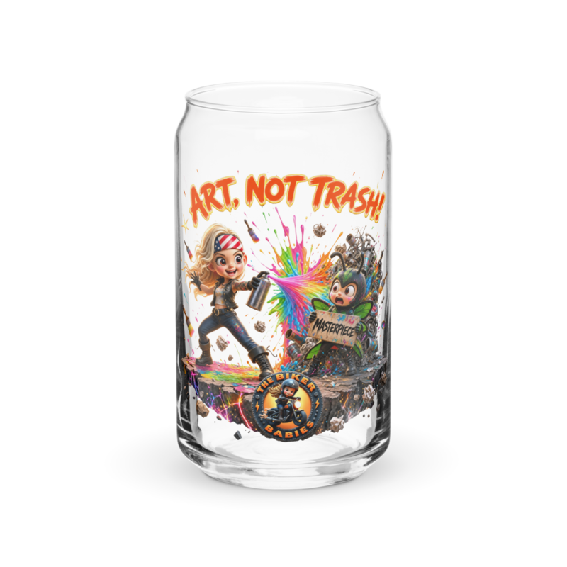 Art Not Trash 16oz Can Glass