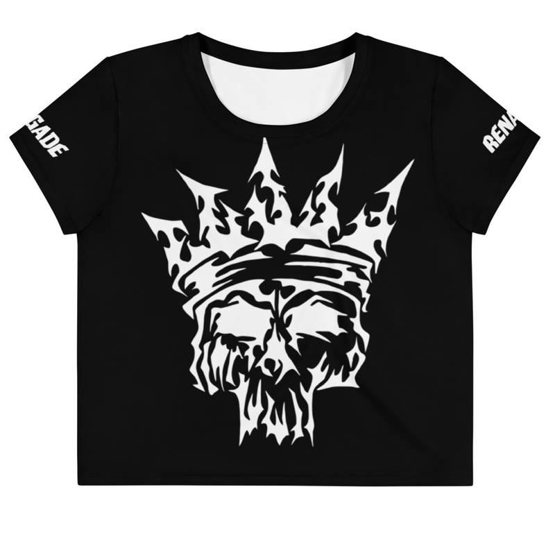 Women's Big Skull Crop Tee