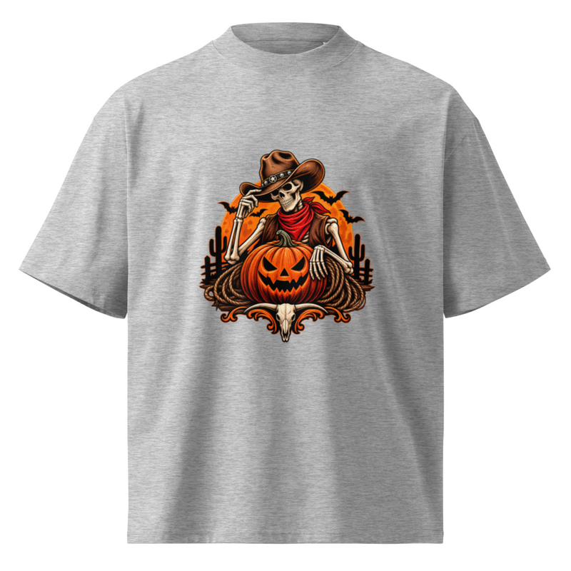 Skeleton Cowboy Halloween Shirt Pumpkin Western Gothic Vintage Graphic – view 3
