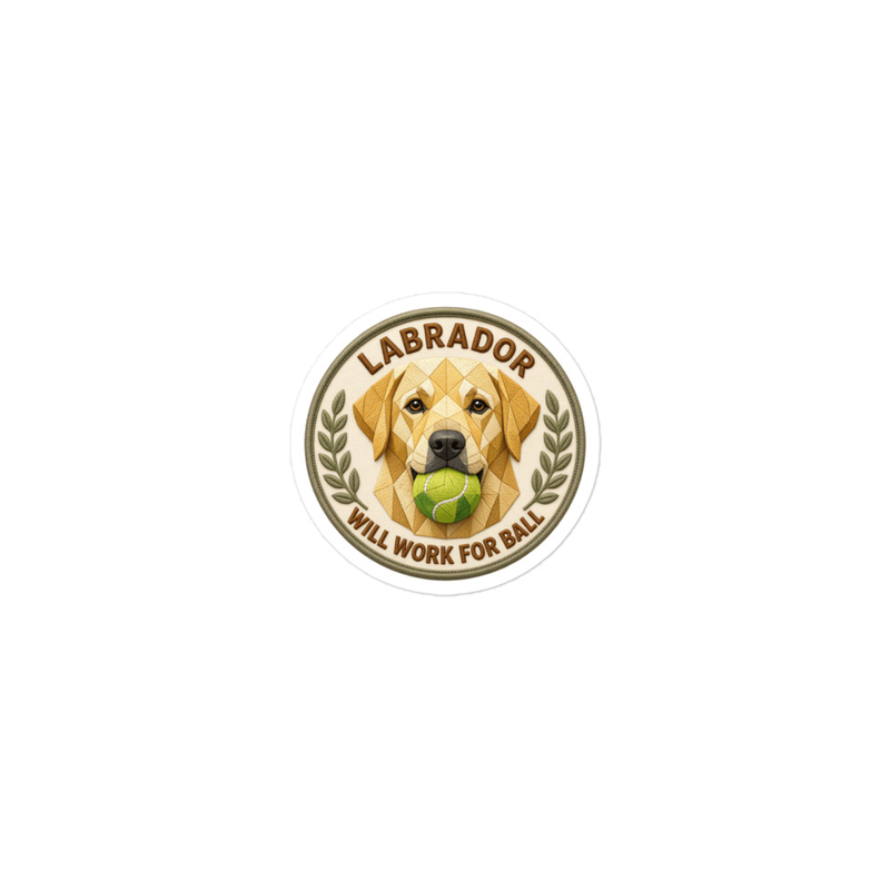Will Work For Ball Labrador Sticker — Floof