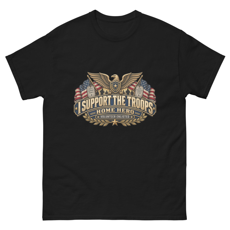 I Support the Troops Tee – S, Black