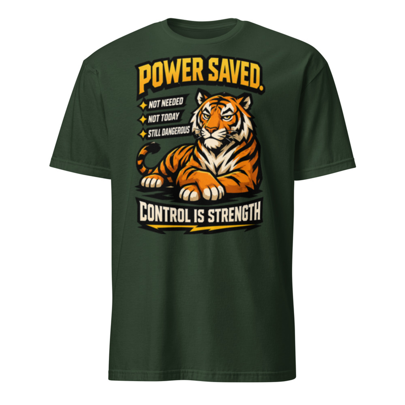 Power Saved Tee – M, Forest Green