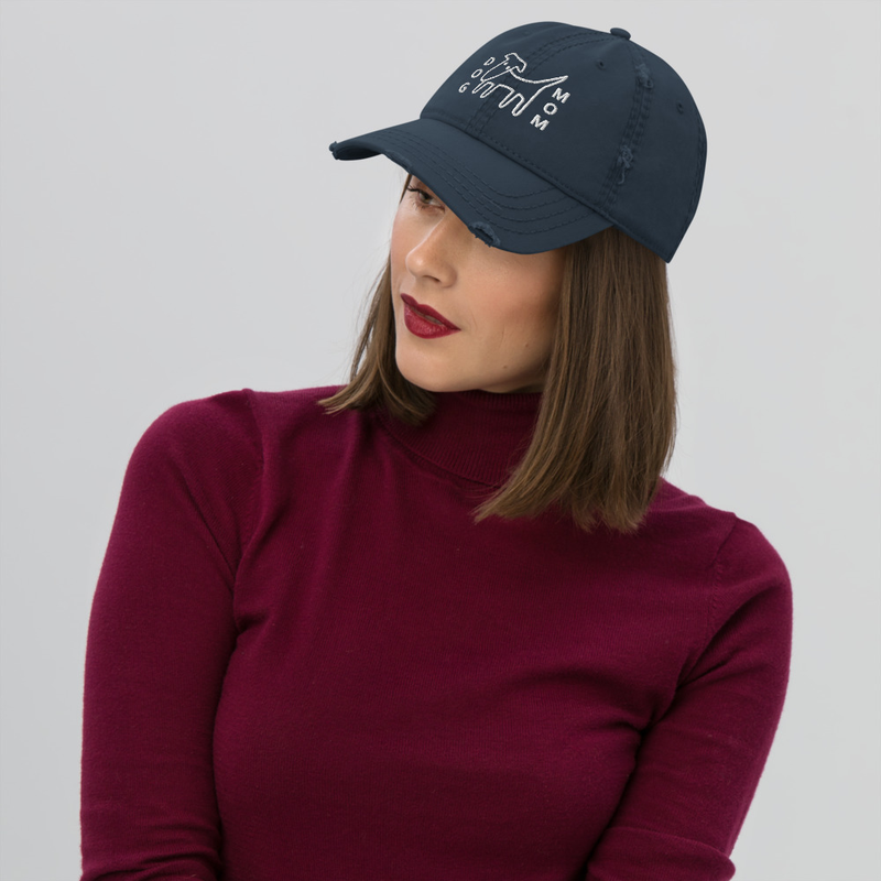 Distressed  Hat: Dog Mom