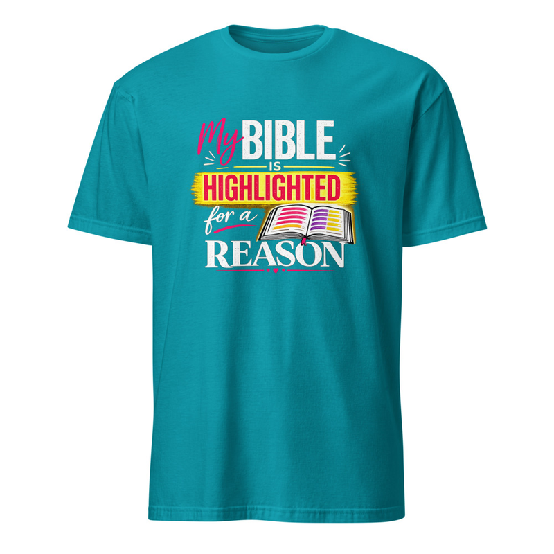 Bible Highlighted for a Reason Shirt – S, Tropical Blue