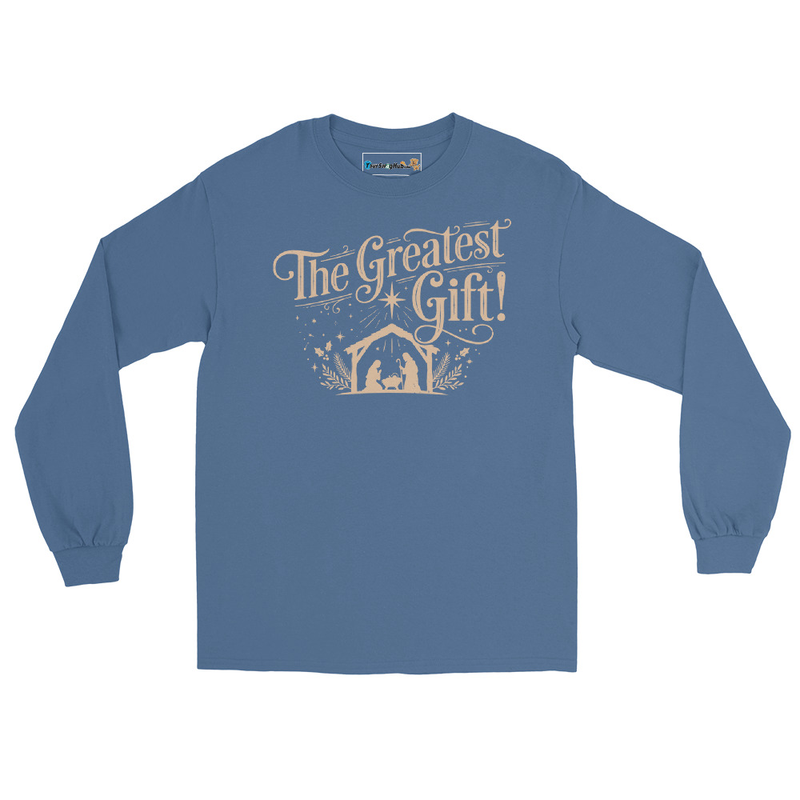 The Greatest Gift Unisex Long Sleeve Shirt – S, Indigo Blue
