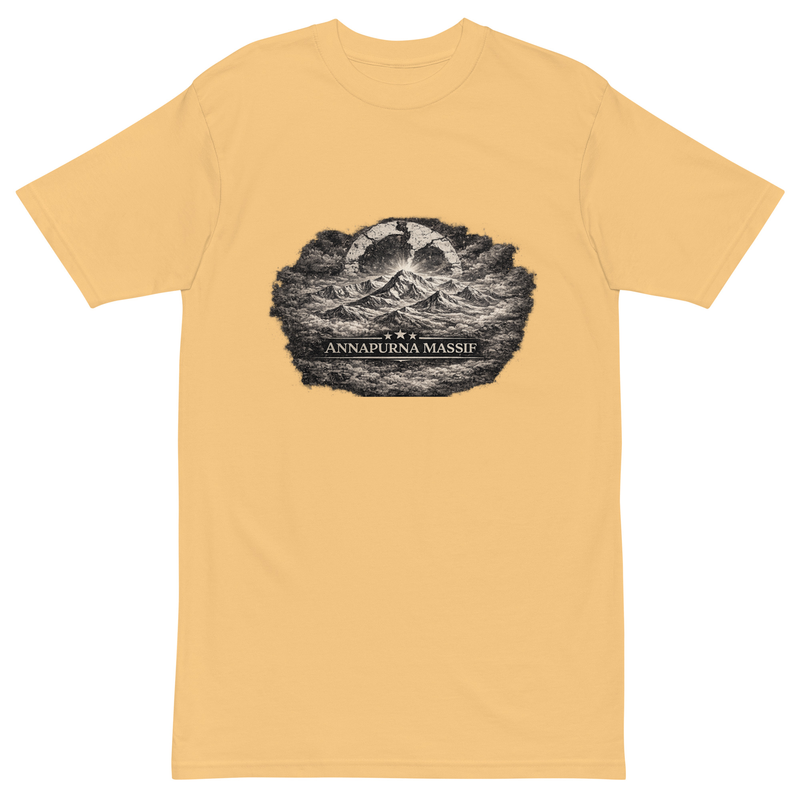 Aham Vadh: Annapurna Silence | Men’s Premium Heavyweight Tee / Vintage Gold / S