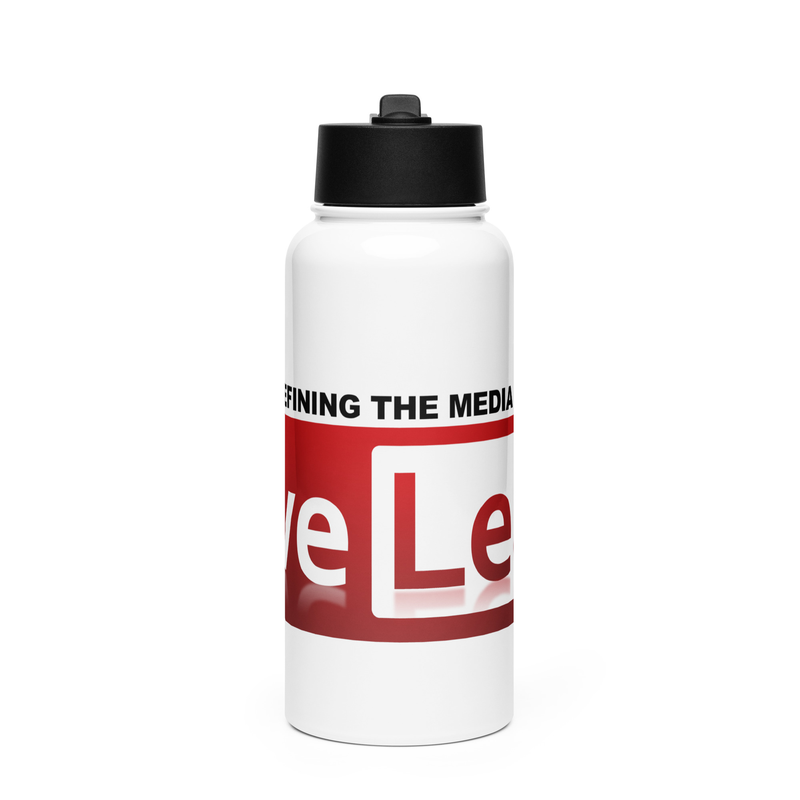 Official LiveLeak Stainless steel water bottle with a straw lid