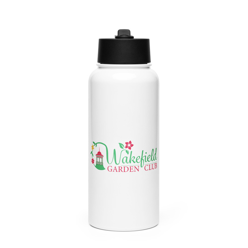 Wakefield Garden Club Stainless steel water bottle with a straw lid