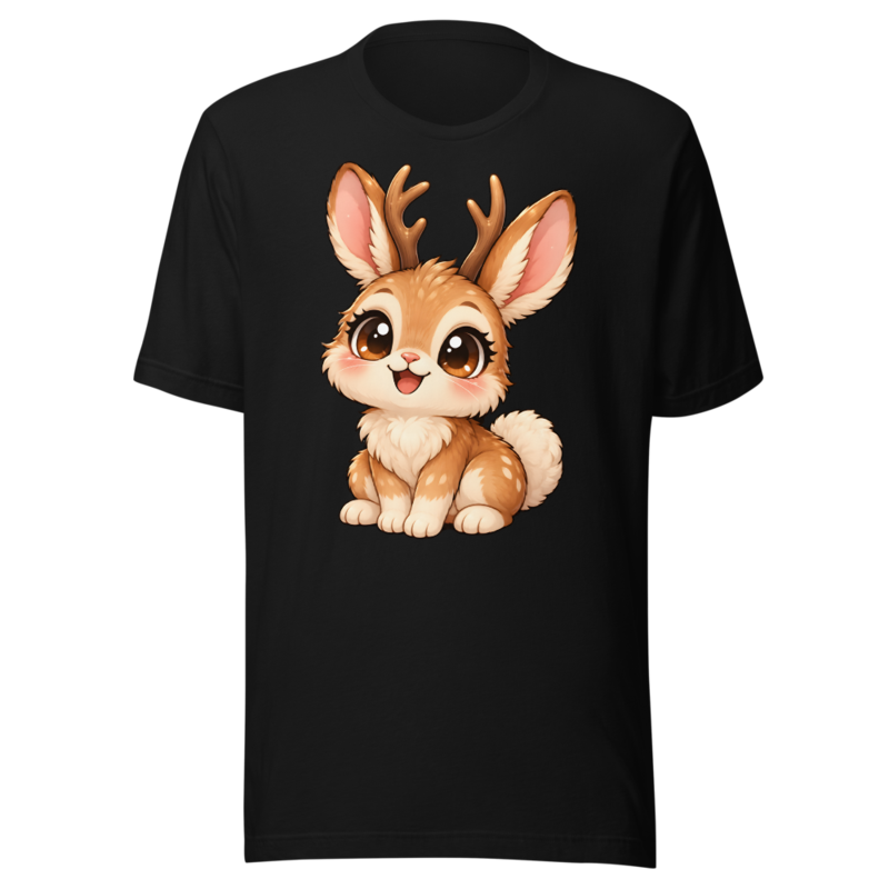 Jackalope on a black tee