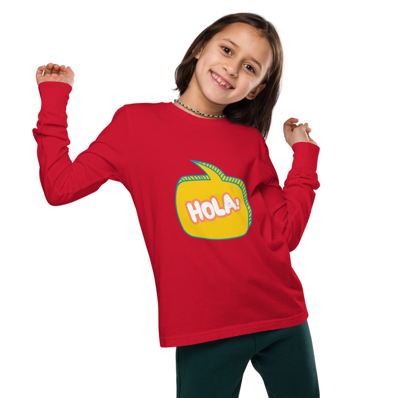 Youth long sleeve tee - Hola! 1 – S, Red