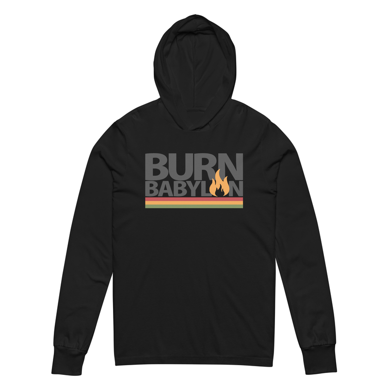 Burn Babylon Unisex Hooded long-sleeve tee – XL, Black