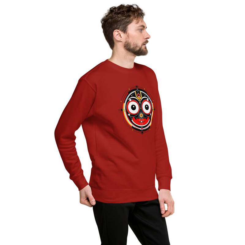 Jagannatha Abstract Premium Sweatshirt – S, Cardinal