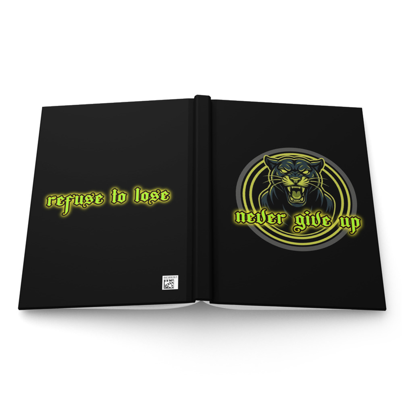 NEVER GIVE UP Hardcover journal matte