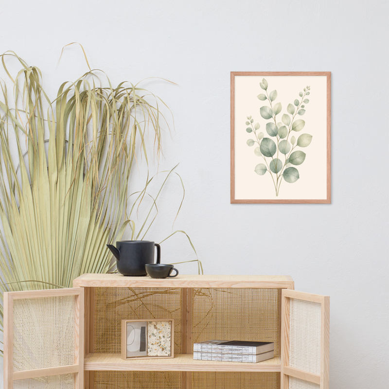 Eucalyptus Stem Framed Botanical Wall Art — Minimalist Watercolor — thumbnail 11