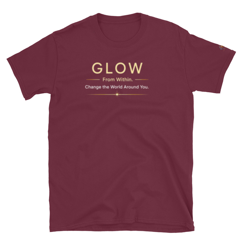 Glow Short-Sleeve Unisex T-Shirt (Warm light gold/Champagne gold letters)