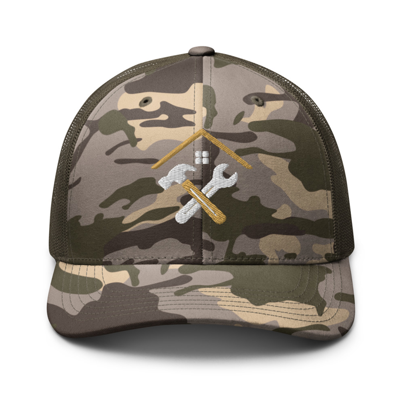 Partain Camo Trucker Hat – One size, Camo/Olive