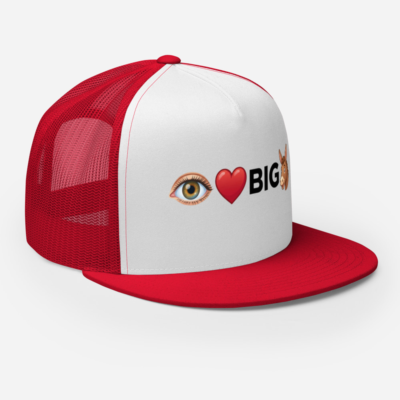 I love Big A**es -Trucker Cap – One size, Red/ White/ Red
