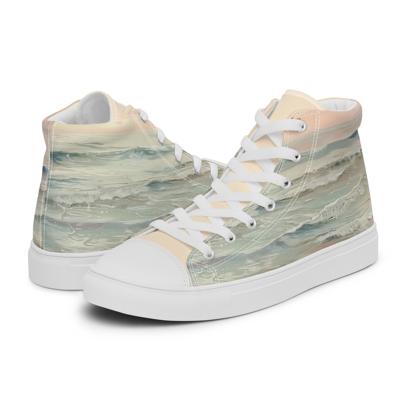 Seaside Serenity Women’s high top canvas shoes