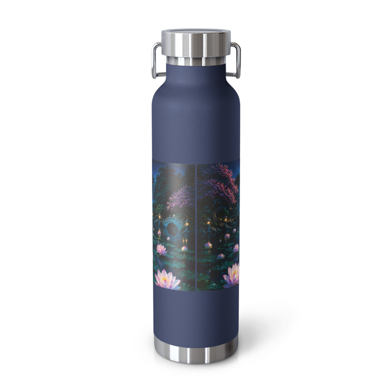 Hamsa Copper Vacuum Insulated Bottle – 22oz, Navy
