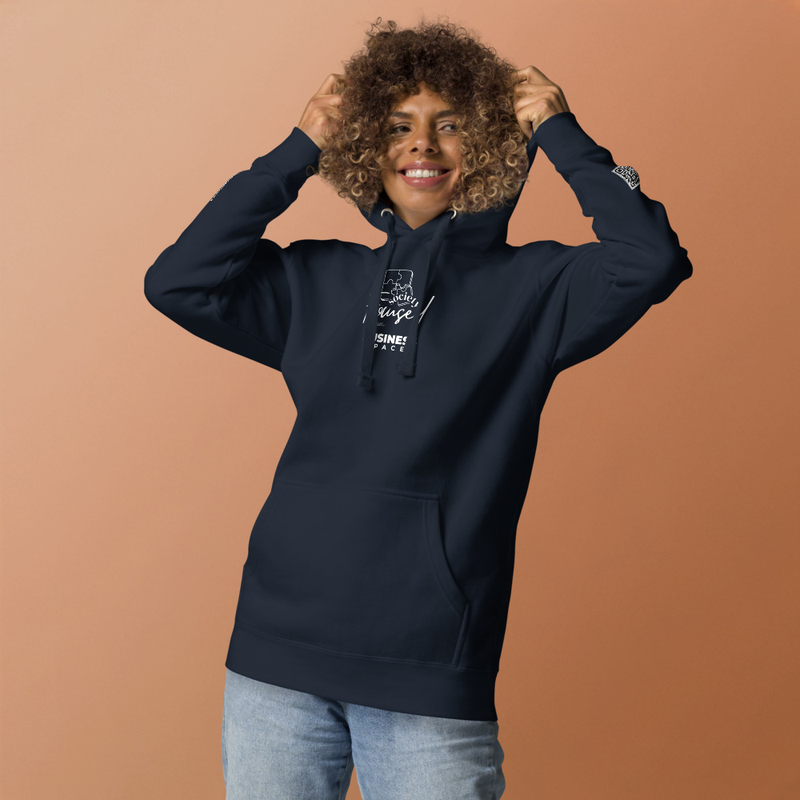 "Smart Work Pays Off" Premium Unisex Hoodie – S, Navy Blazer