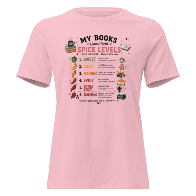 Spicy Books Women's Relaxed T-Shirt – S, Pink