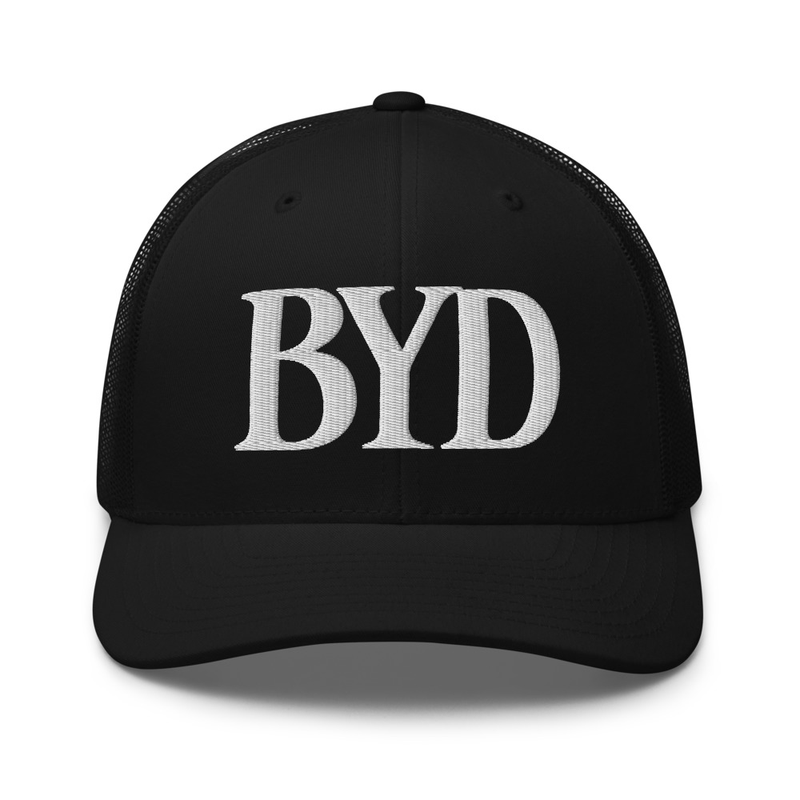 BYD Trucker — Black (Yupoong 6606)