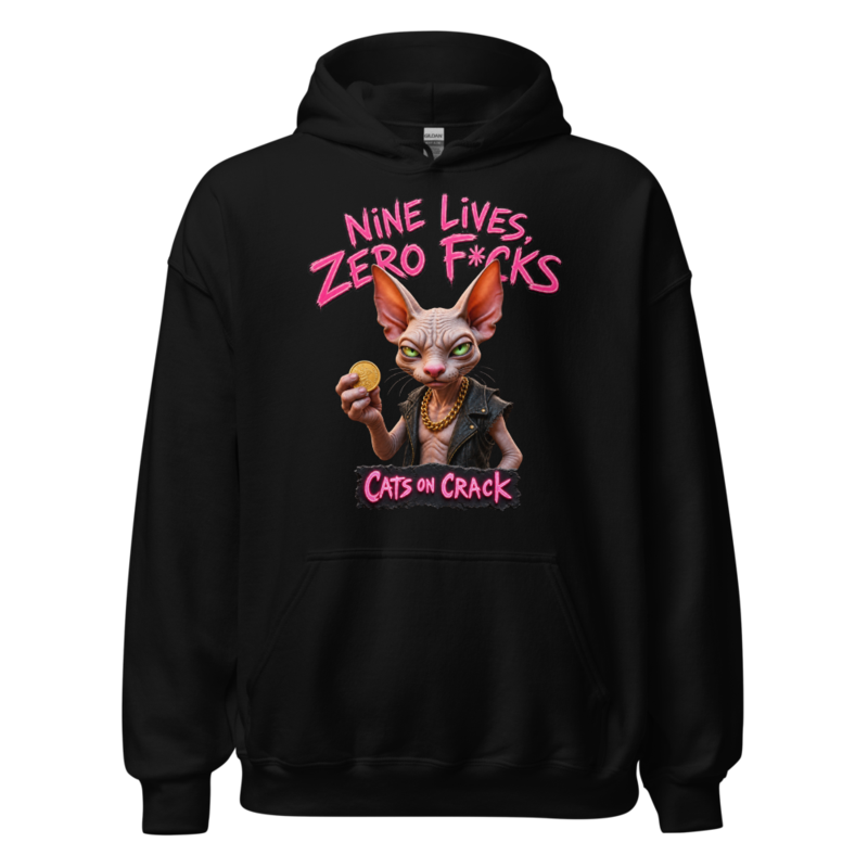 Nine Lives Zero Fucks Hoodie
