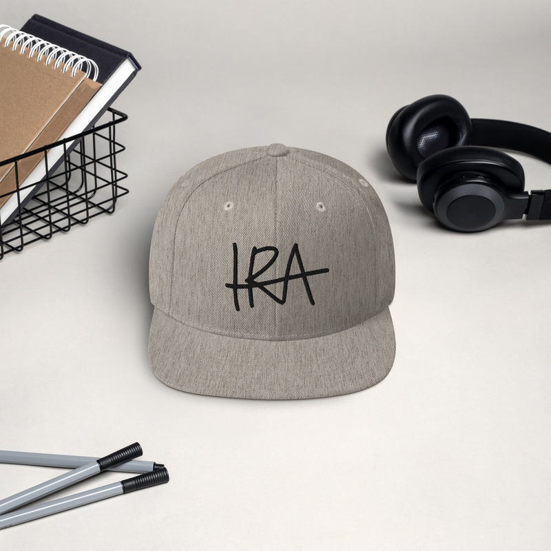Snapback lippis - Musta logo Heather Grey