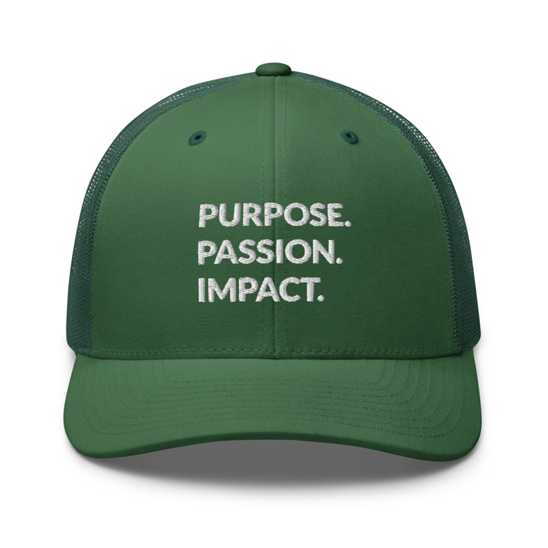 HFTT Trucker Cap | Purpose. Passion. Impact. (Colors Available) – One size, Evergreen