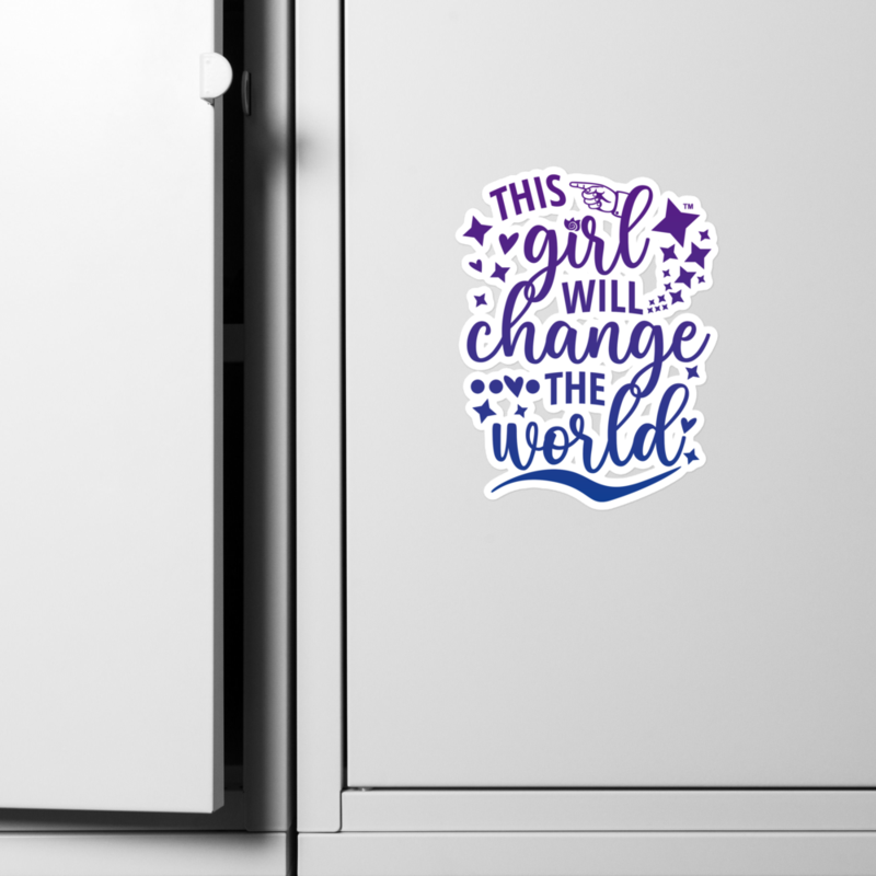 This Girl Will Change The World Kiss-cut vinyl decals – 6″×8″, Satin