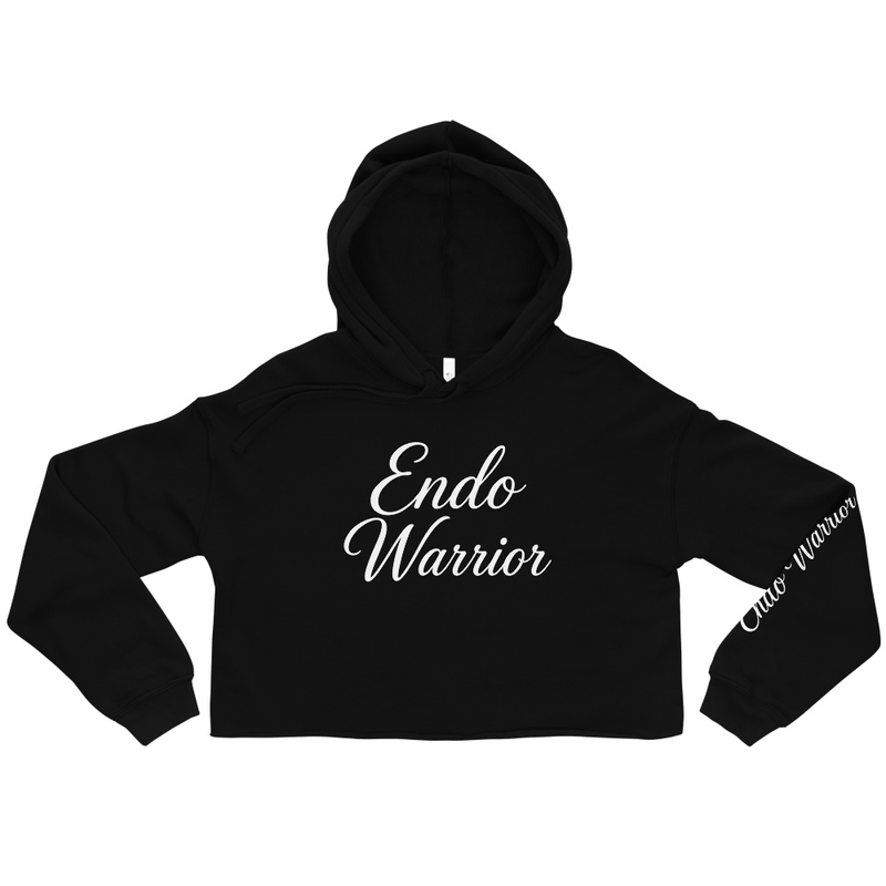 Endo Warrior Black Crop Hoodie with Endo Warrior Sleeve