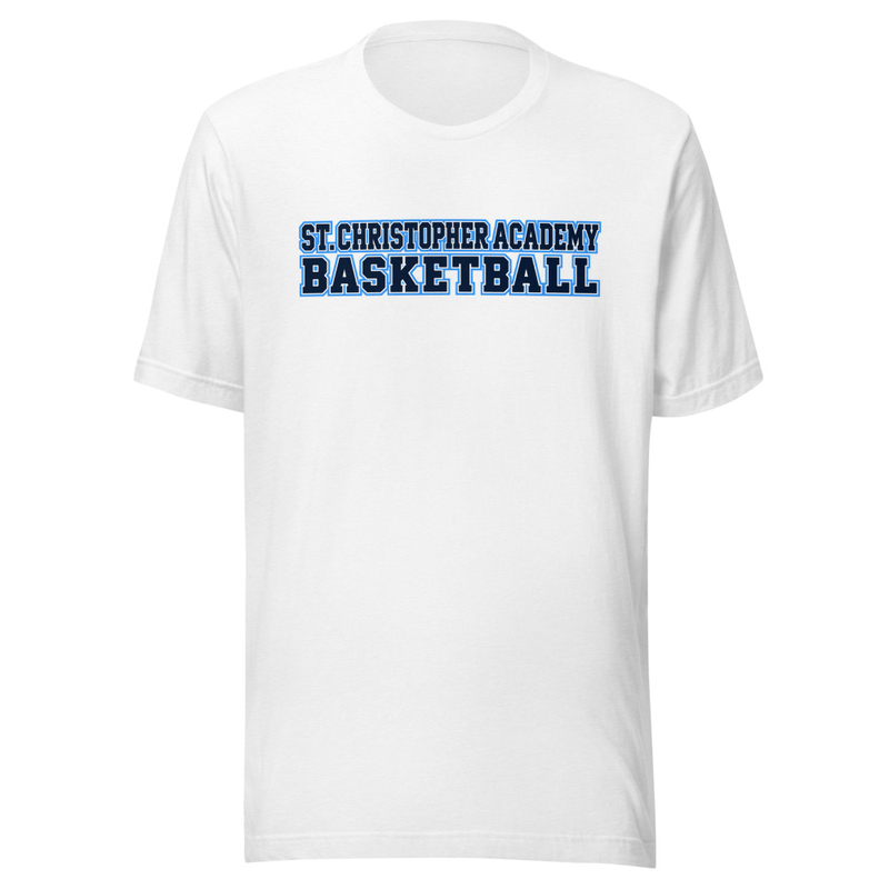 St. Christopher Academy Basketball Unisex Soft White T-Shirt
